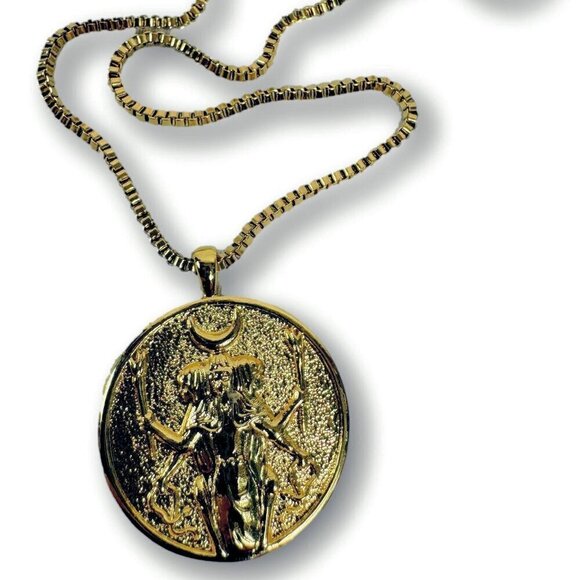 Aphrodite Necklace Gold Color Greek Mythology Gemini Goddess Pendant - NEW - Picture 2 of 3